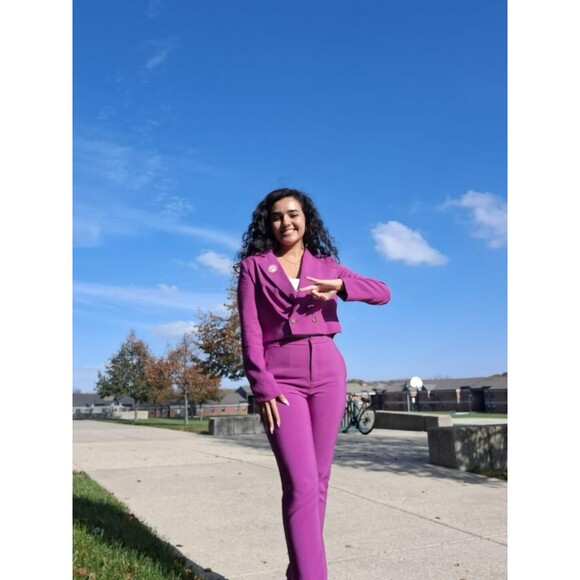 Love Tree Blazer Purple women's sets 2 pieces Size M Long sleeves#81 - Picture 1 of 16
